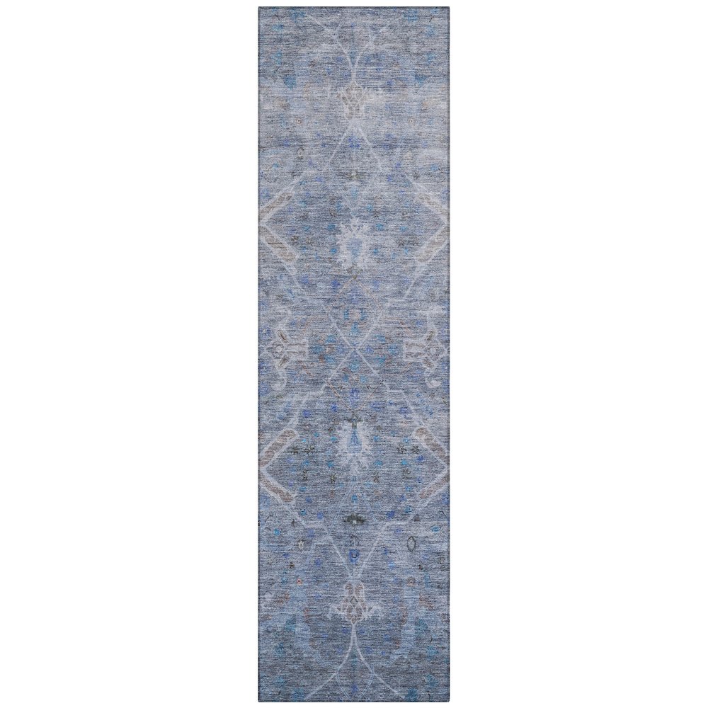 Machine Washable Indoor/Outdoor Chantille ACN2298 Blue 2'3" x 7'6" Runner Rug. Picture 1