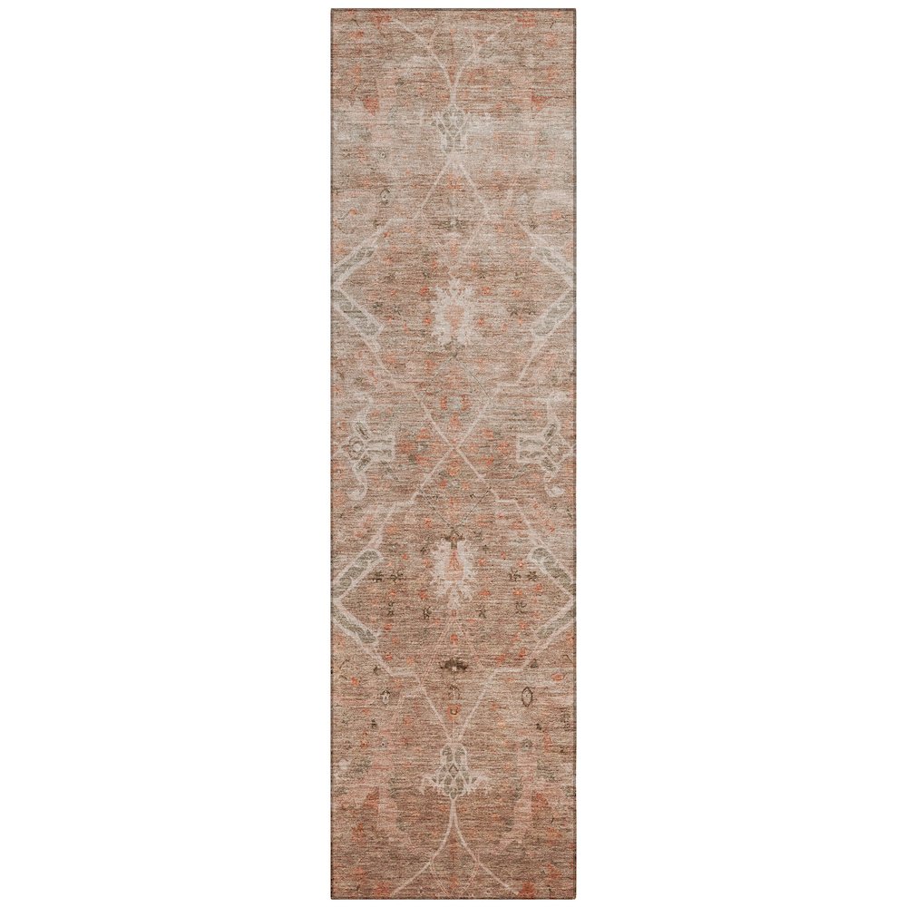 Machine Washable Indoor/Outdoor Chantille ACN2298 Orange 2'3" x 7'6" Runner Rug. Picture 1