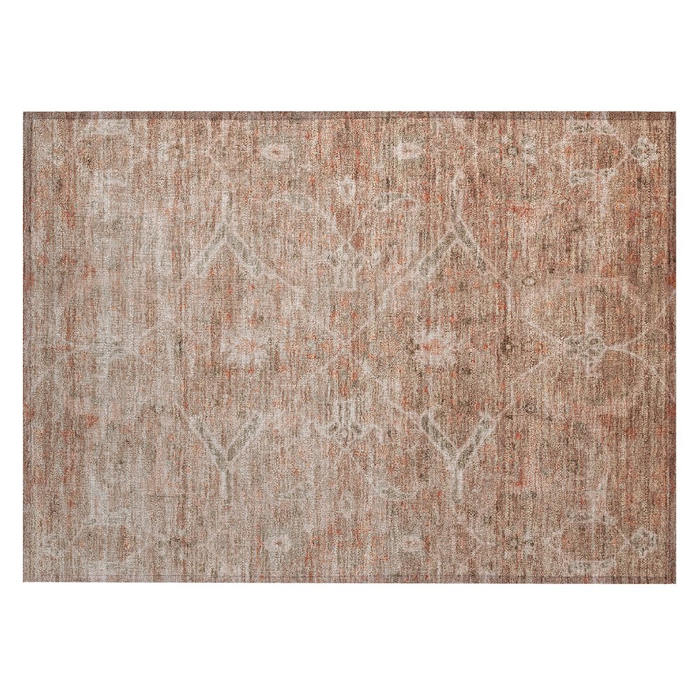 Machine Washable Indoor/Outdoor Chantille ACN2298 Orange 1'8" x 2'6" Rug. Picture 1