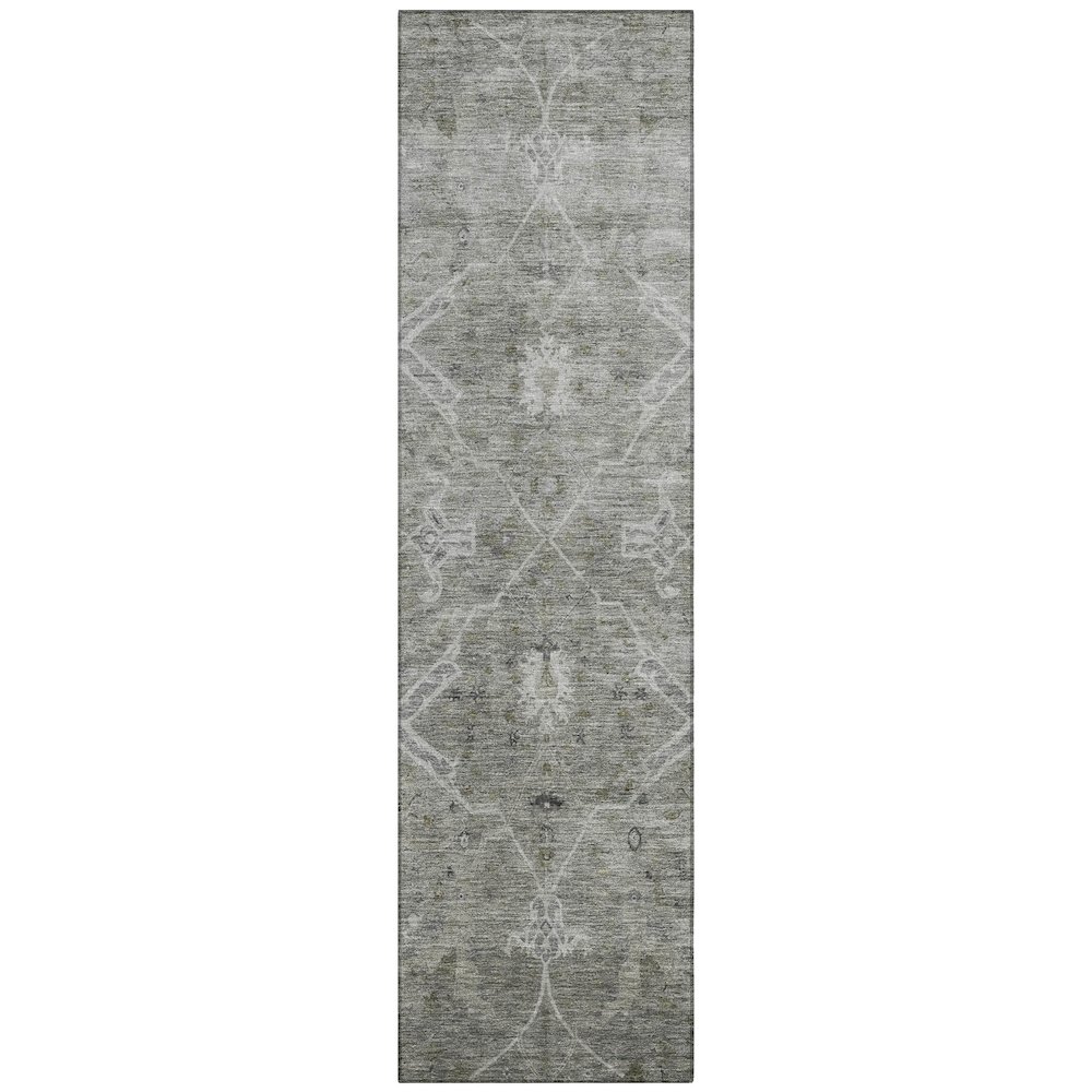 Machine Washable Indoor/Outdoor Chantille ACN2298 Gray 2'3" x 7'6" Runner Rug. Picture 1