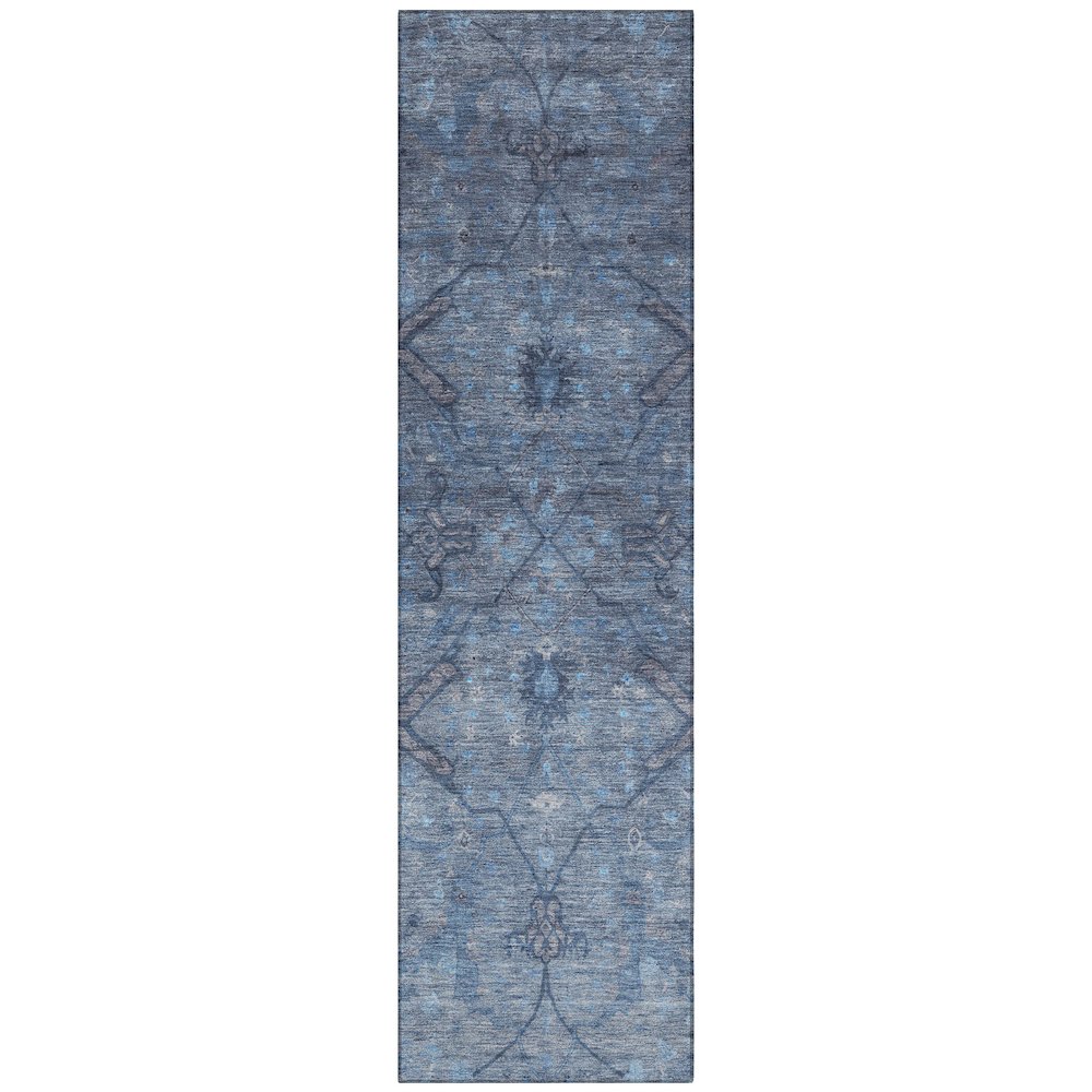 Machine Washable Indoor/Outdoor Chantille ACN2299 Blue 2'3" x 7'6" Runner Rug. Picture 1