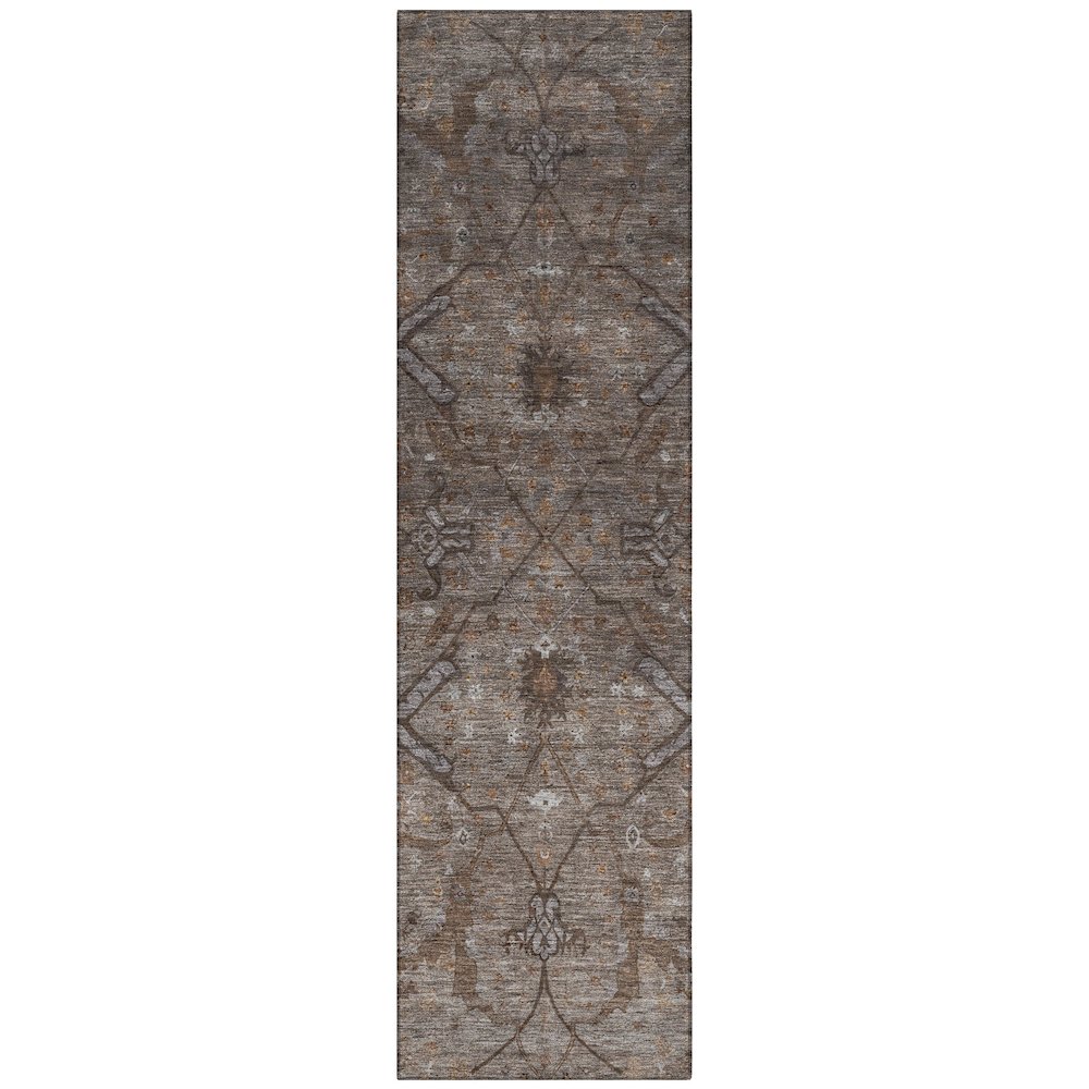 Machine Washable Indoor/Outdoor Chantille ACN2299 Brown 2'3" x 7'6" Runner Rug. Picture 1
