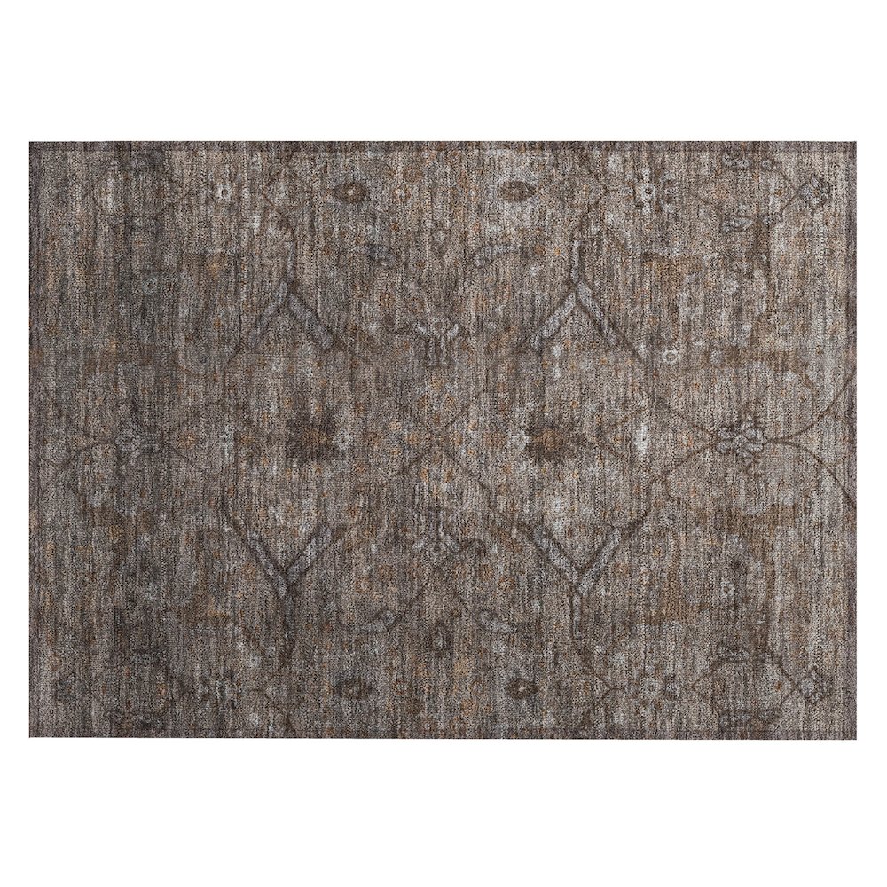 Machine Washable Indoor/Outdoor Chantille ACN2299 Brown 1'8" x 2'6" Rug. Picture 1