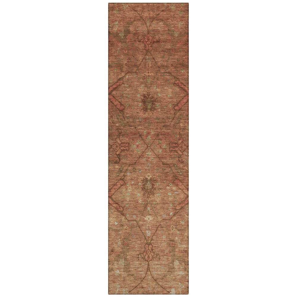Machine Washable Indoor/Outdoor Chantille ACN2299 Orange 2'3" x 7'6" Runner Rug. Picture 1