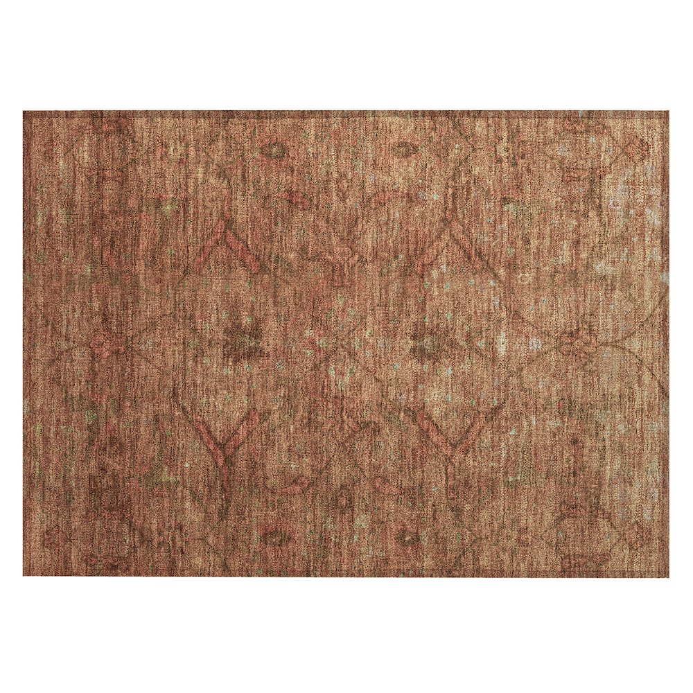 Machine Washable Indoor/Outdoor Chantille ACN2299 Orange 1'8" x 2'6" Rug. Picture 1