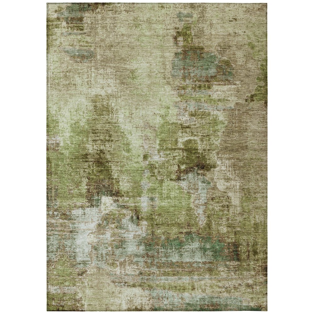 Machine Washable Indoor/Outdoor Chantille ACN2300 Green 2'6" x 3'10" Rug. Picture 1