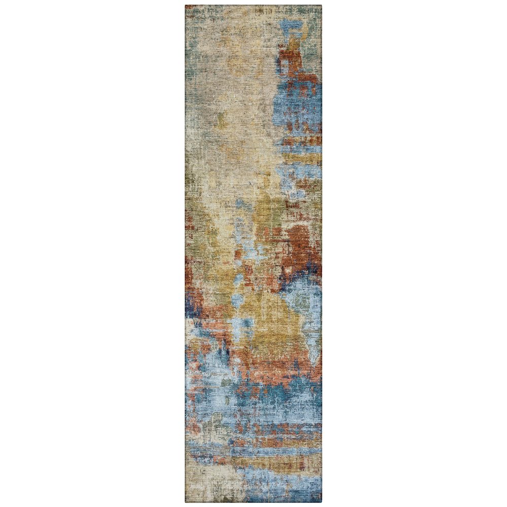 Machine Washable Indoor/Outdoor Chantille ACN2300 Brown 2'3" x 7'6" Runner Rug. Picture 1