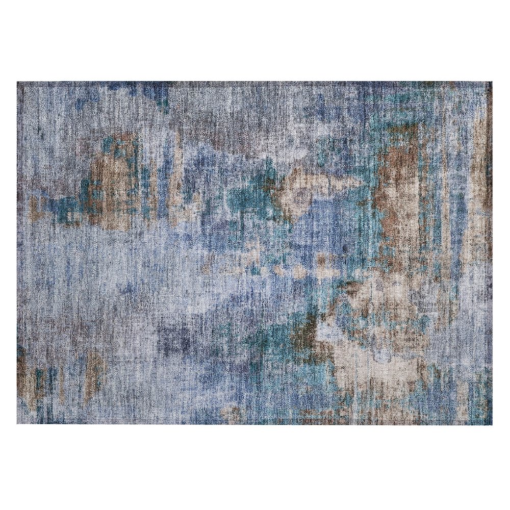 Machine Washable Indoor/Outdoor Chantille ACN2300 Blue 1'8" x 2'6" Rug. Picture 1