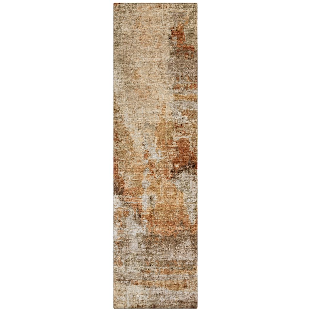 Machine Washable Indoor/Outdoor Chantille ACN2300 Orange 2'3" x 7'6" Runner Rug. Picture 1