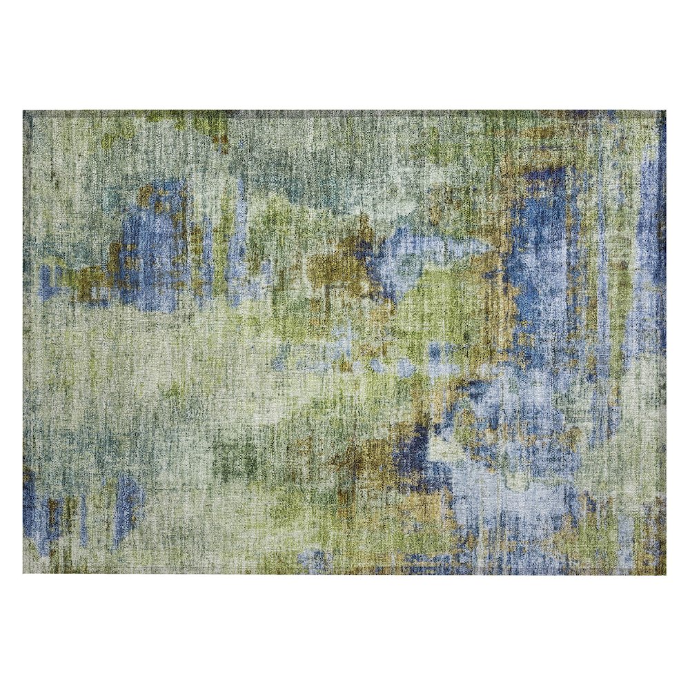 Machine Washable Indoor/Outdoor Chantille ACN2300 Green 1'8" x 2'6" Rug. Picture 1