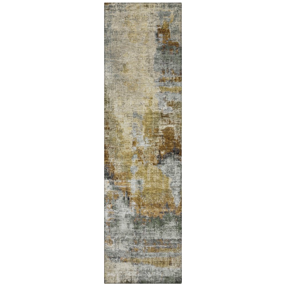 Machine Washable Indoor/Outdoor Chantille ACN2300 Brown 2'3" x 7'6" Runner Rug. Picture 1