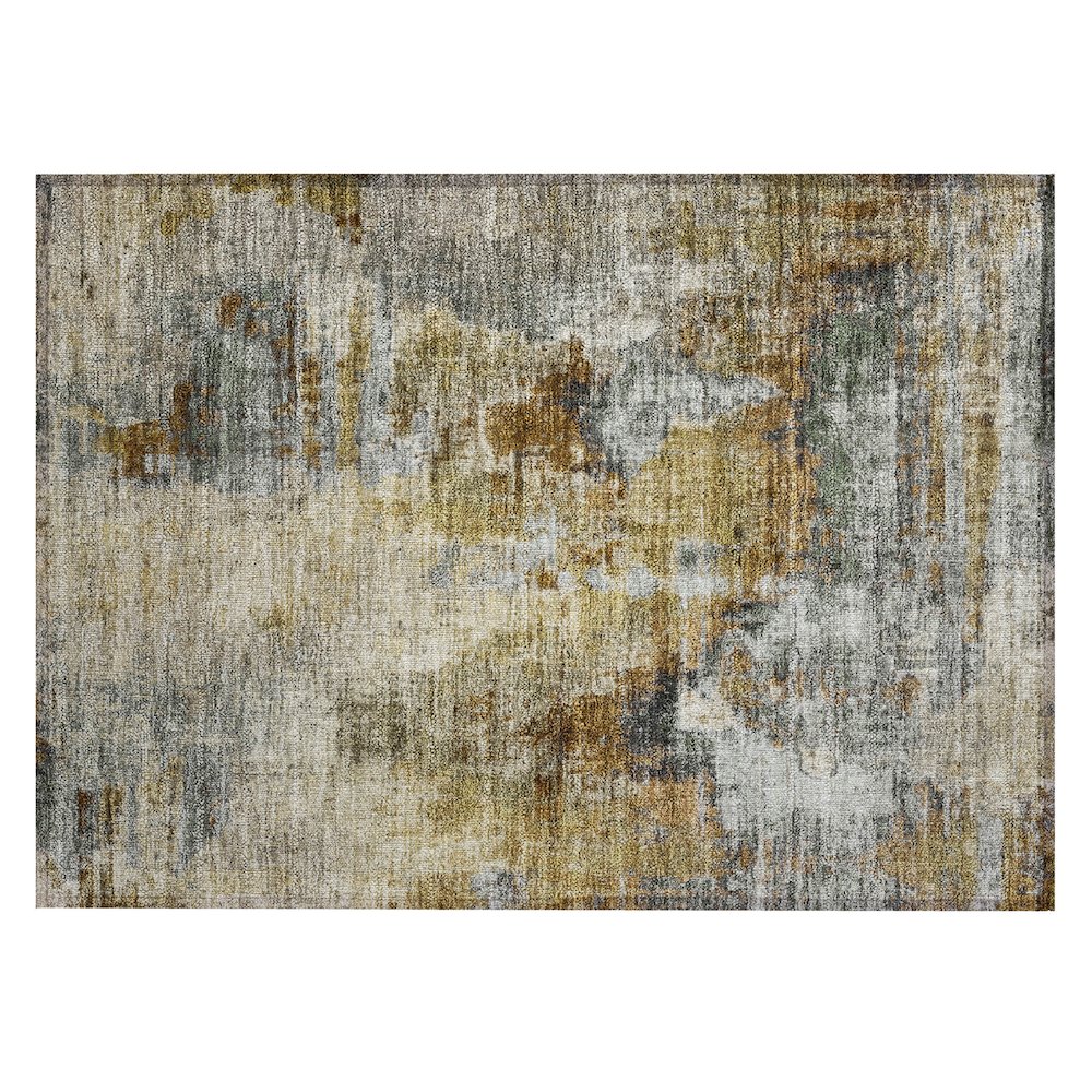 Machine Washable Indoor/Outdoor Chantille ACN2300 Brown 1'8" x 2'6" Rug. Picture 1