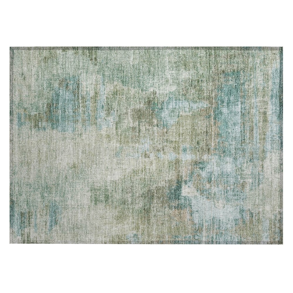 Machine Washable Indoor/Outdoor Chantille ACN2300 Green 1'8" x 2'6" Rug. Picture 1