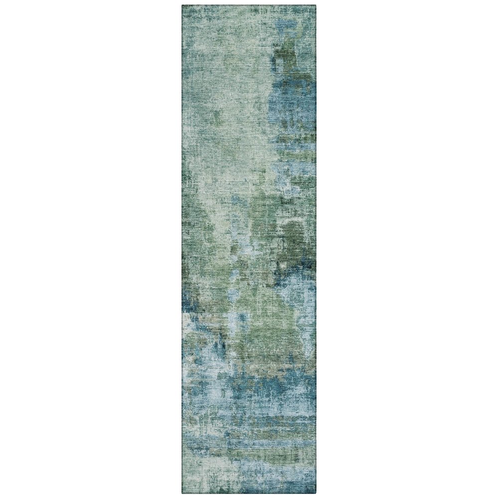 Machine Washable Indoor/Outdoor Chantille ACN2300 Teal 2'3" x 7'6" Runner Rug. Picture 1