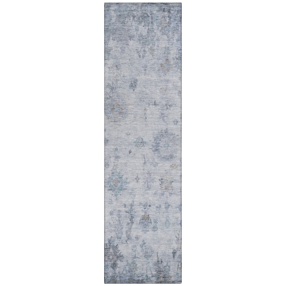 Machine Washable Indoor/Outdoor Chantille ACN2301 Blue 2'3" x 7'6" Runner Rug. Picture 1