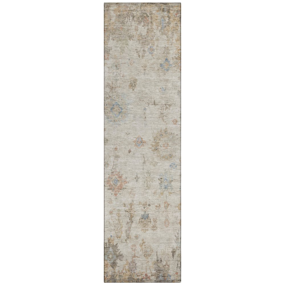 Machine Washable Indoor/Outdoor Chantille ACN2301 Ivory 2'3" x 7'6" Runner Rug. Picture 1