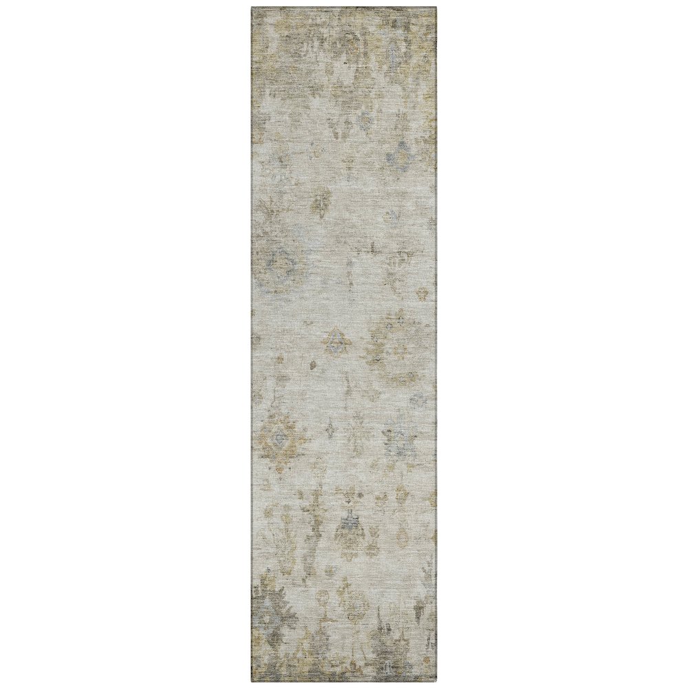 Machine Washable Indoor/Outdoor Chantille ACN2301 Brown 2'3" x 7'6" Runner Rug. Picture 1