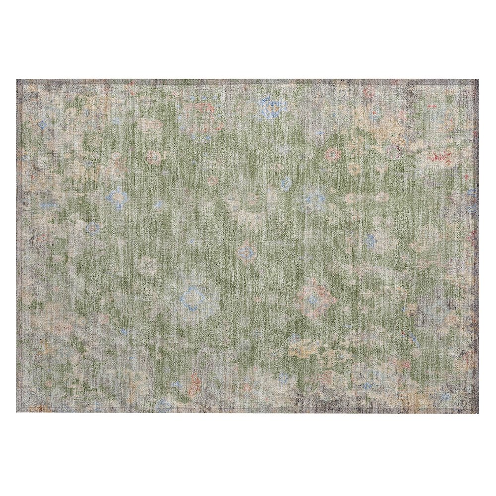 Machine Washable Indoor/Outdoor Chantille ACN2302 Green 1'8" x 2'6" Rug. Picture 1