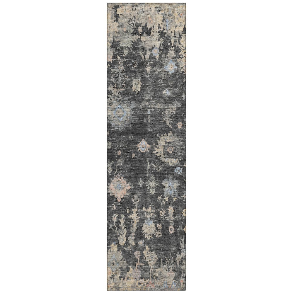 Machine Washable Indoor/Outdoor Chantille ACN2302 Gray 2'3" x 7'6" Runner Rug. Picture 1