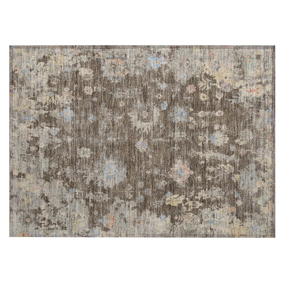 Machine Washable Indoor/Outdoor Chantille ACN2302 Brown 1'8" x 2'6" Rug. Picture 1
