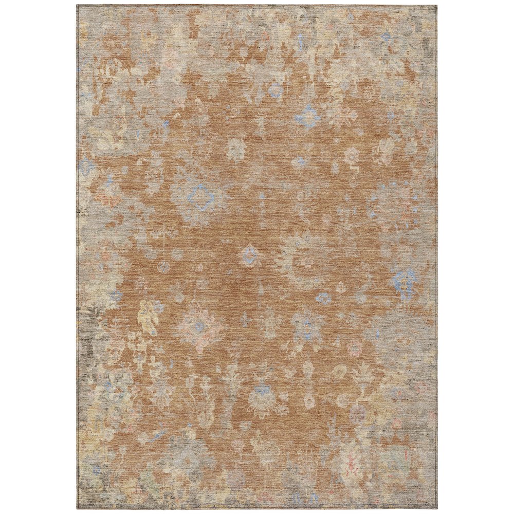 Machine Washable Indoor/Outdoor Chantille ACN2302 Orange 2'6" x 3'10" Rug. Picture 1