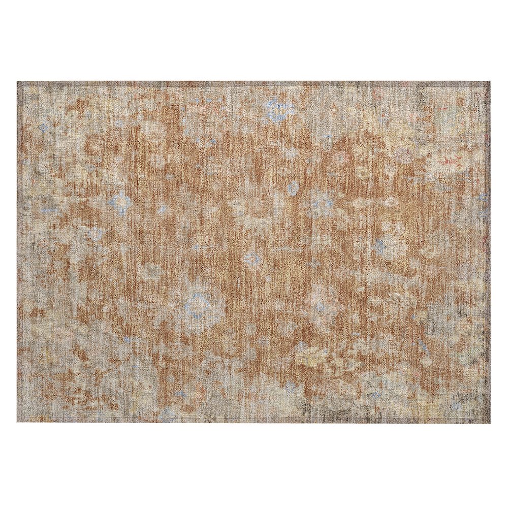 Machine Washable Indoor/Outdoor Chantille ACN2302 Orange 1'8" x 2'6" Rug. Picture 1