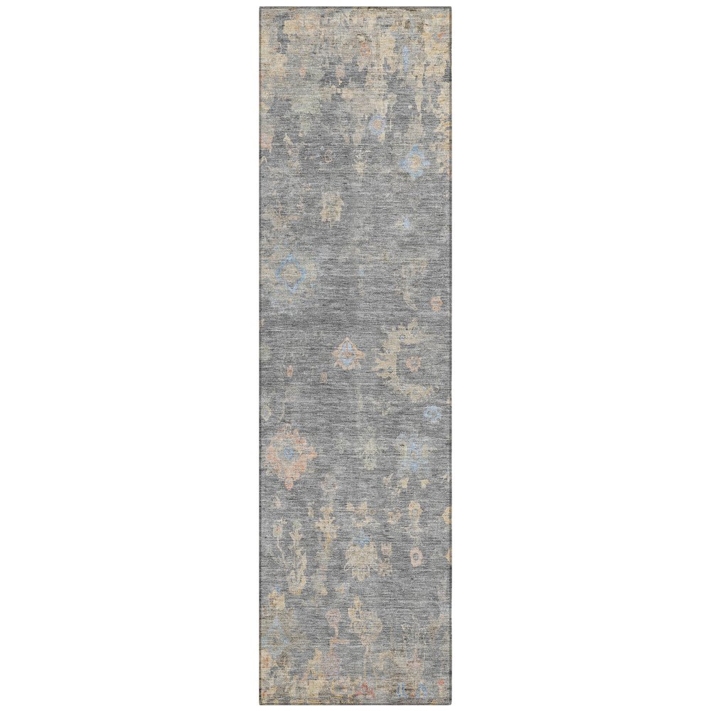 Machine Washable Indoor/Outdoor Chantille ACN2302 Gray 2'3" x 7'6" Runner Rug. Picture 1