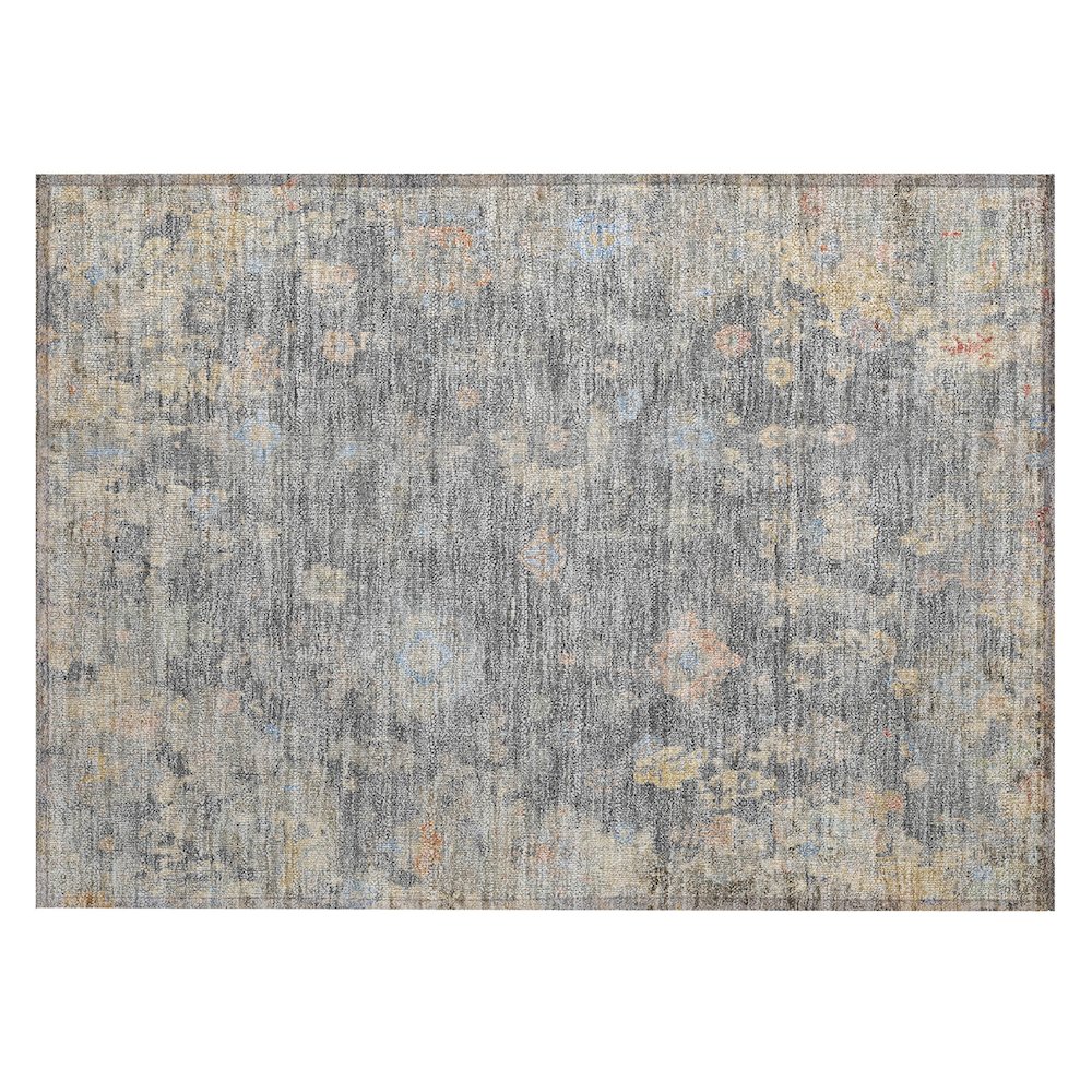Machine Washable Indoor/Outdoor Chantille ACN2302 Gray 1'8" x 2'6" Rug. Picture 1