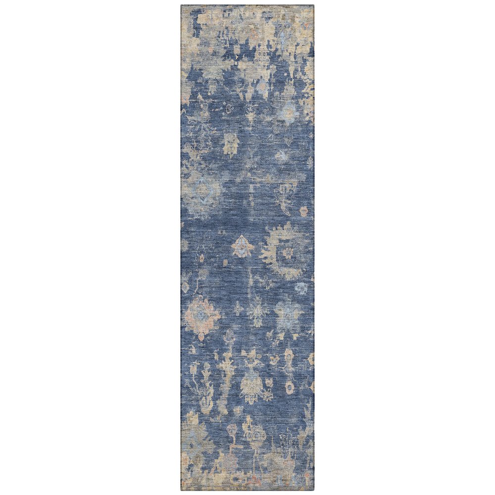 Machine Washable Indoor/Outdoor Chantille ACN2302 Blue 2'3" x 7'6" Runner Rug. Picture 1