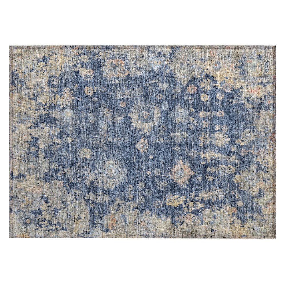 Machine Washable Indoor/Outdoor Chantille ACN2302 Blue 1'8" x 2'6" Rug. Picture 1