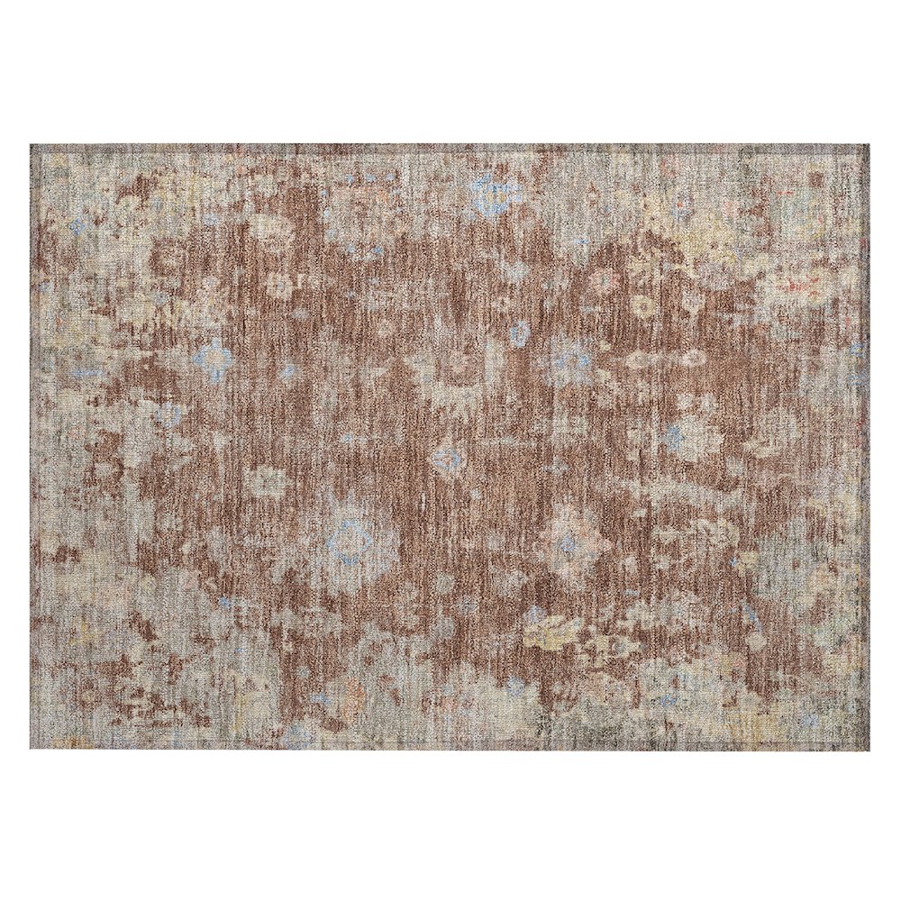 Machine Washable Indoor/Outdoor Chantille ACN2302 Orange 1'8" x 2'6" Rug. Picture 1