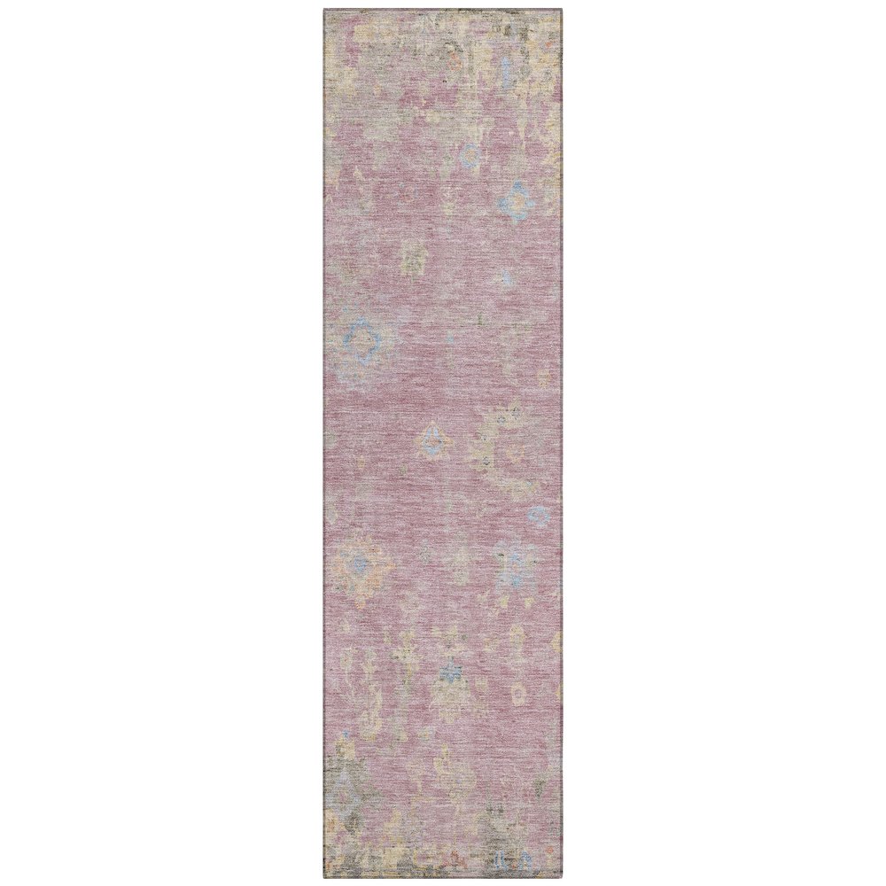 Machine Washable Indoor/Outdoor Chantille ACN2302 Pink 2'3" x 7'6" Runner Rug. Picture 1