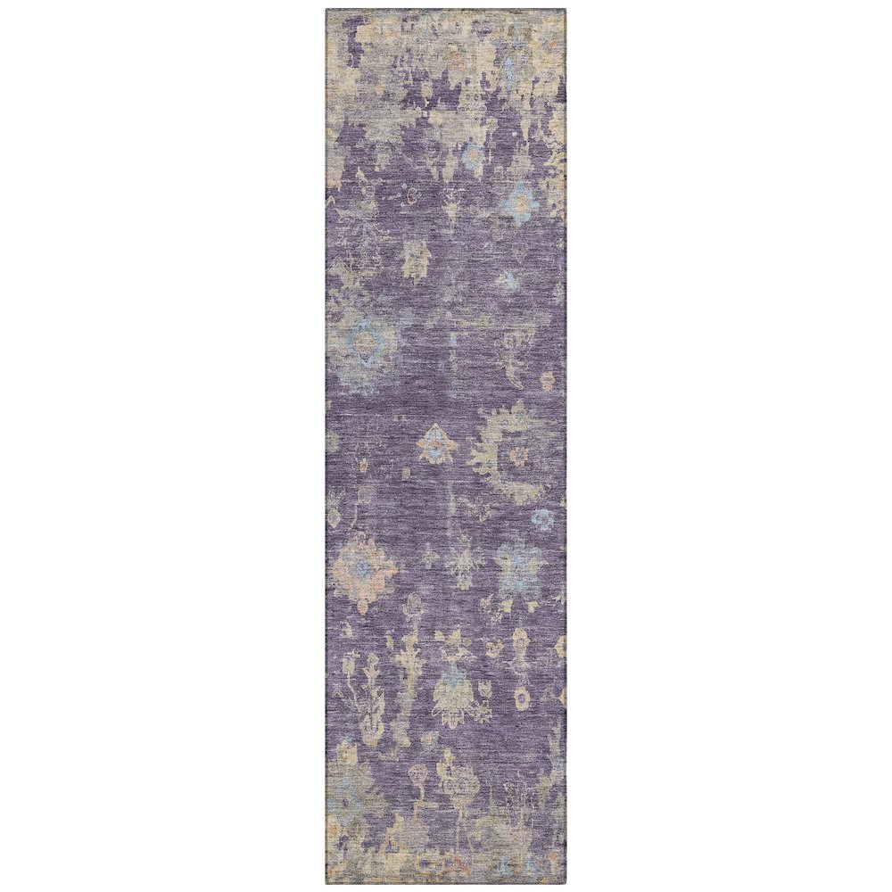Machine Washable Indoor/Outdoor Chantille ACN2302 Purple 2'3" x 7'6" Runner Rug. Picture 1