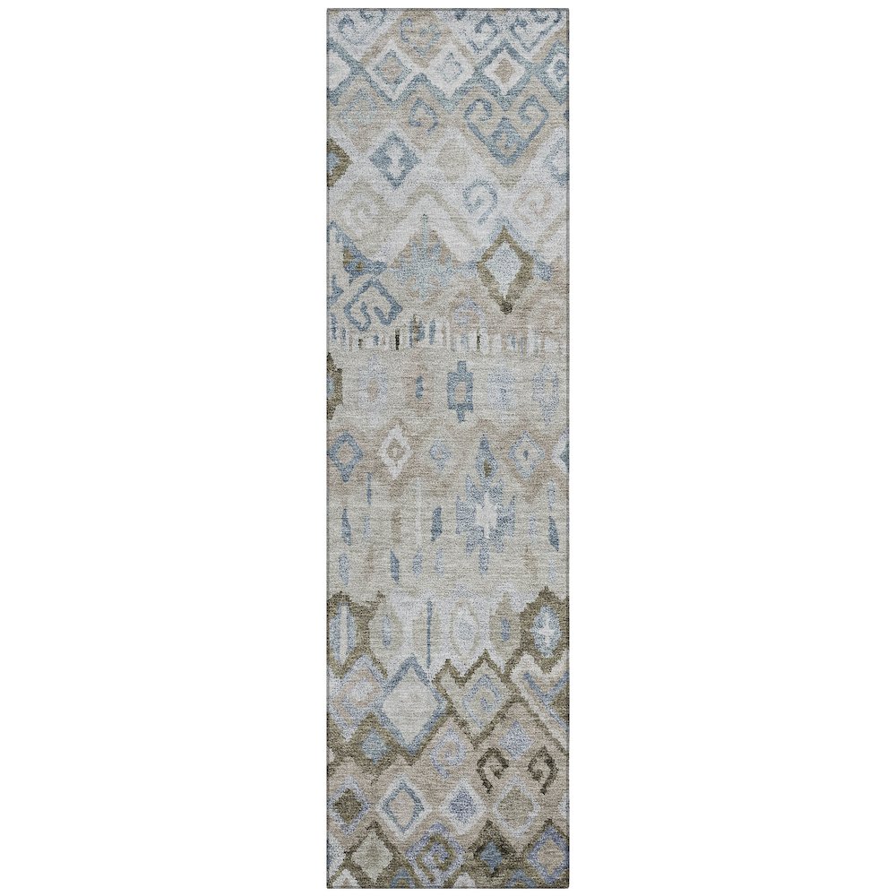 Machine Washable Indoor/Outdoor Chantille ACN2303 Brown 2'3" x 7'6" Runner Rug. Picture 1
