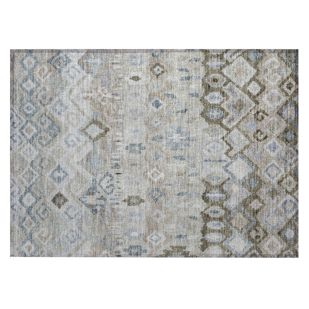 Machine Washable Indoor/Outdoor Chantille ACN2303 Brown 1'8" x 2'6" Rug. Picture 1