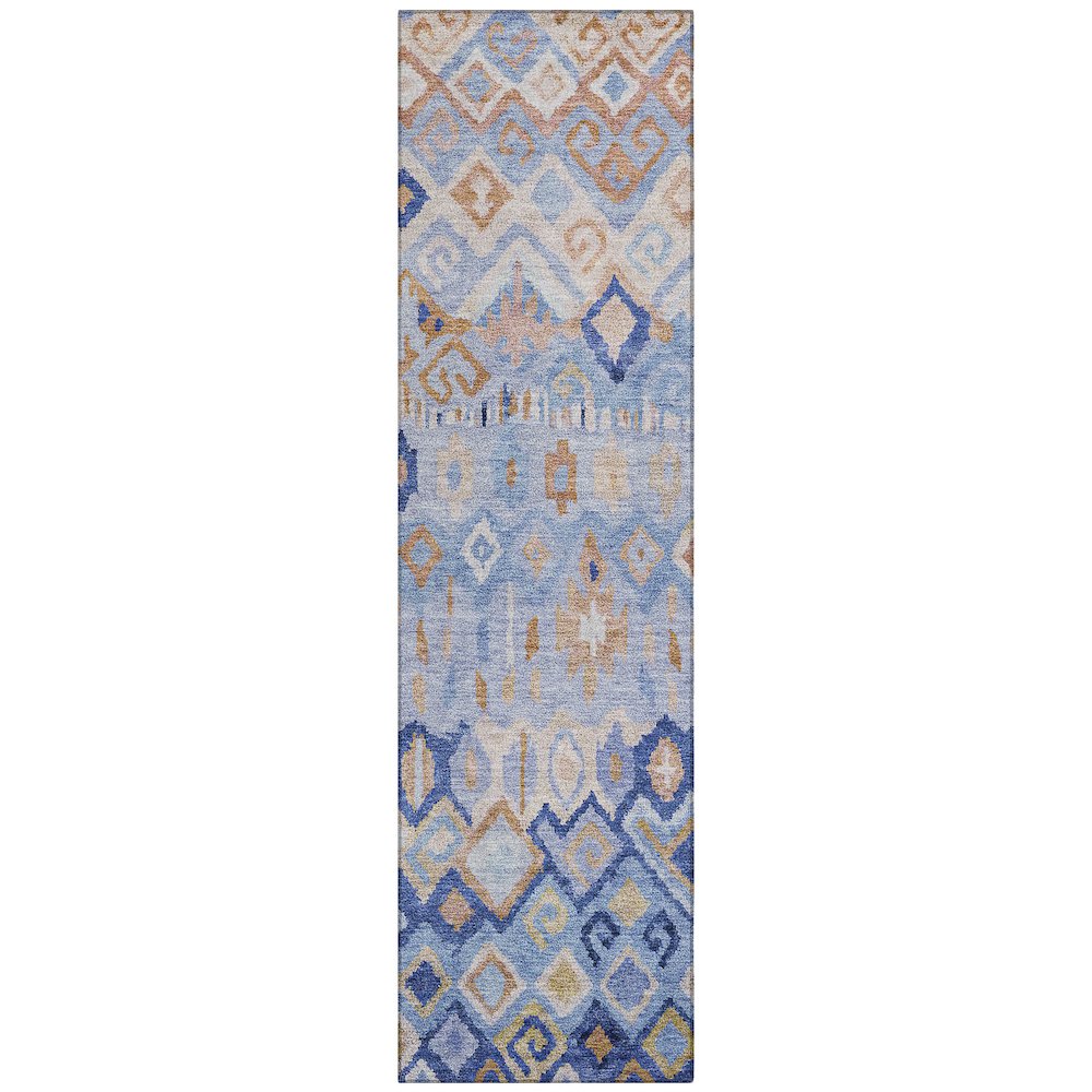 Machine Washable Indoor/Outdoor Chantille ACN2303 Blue 2'3" x 7'6" Runner Rug. Picture 1