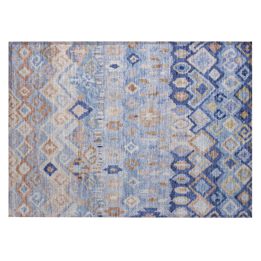 Machine Washable Indoor/Outdoor Chantille ACN2303 Blue 1'8" x 2'6" Rug. Picture 1