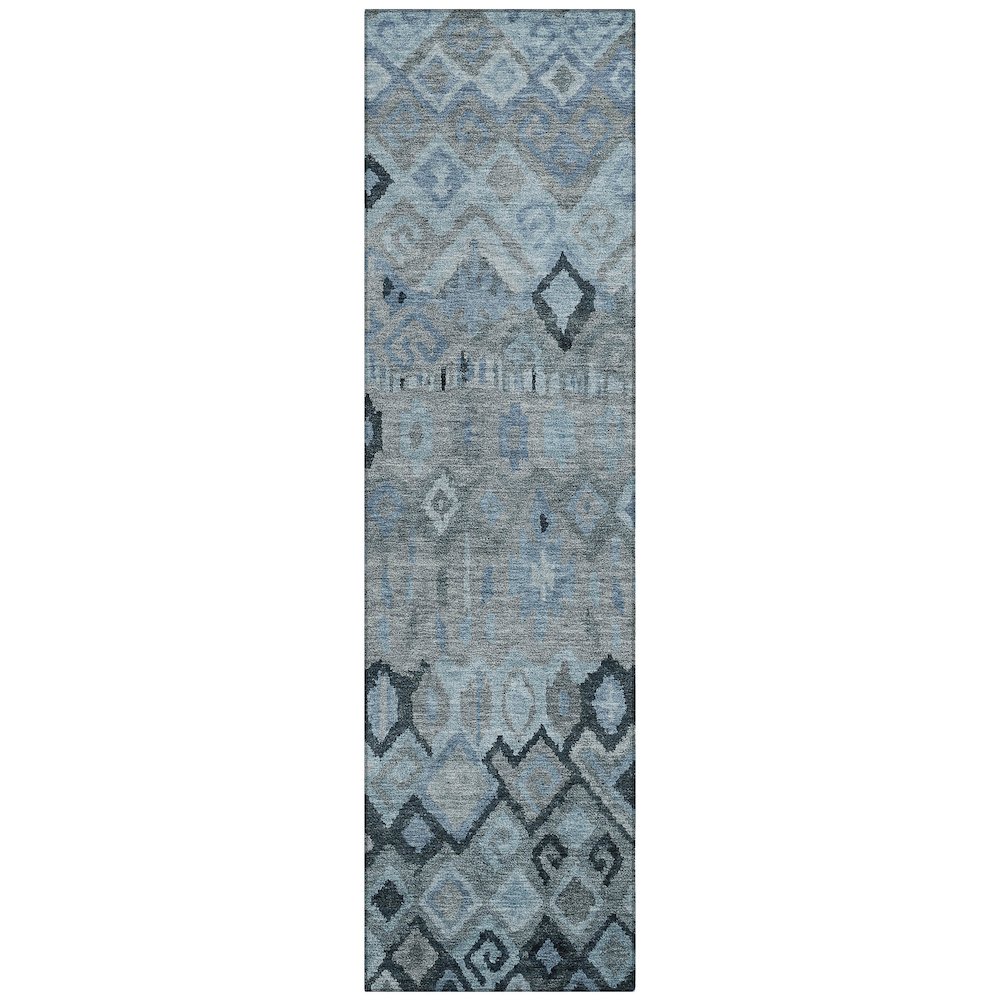 Machine Washable Indoor/Outdoor Chantille ACN2303 Gray 2'3" x 7'6" Runner Rug. Picture 1