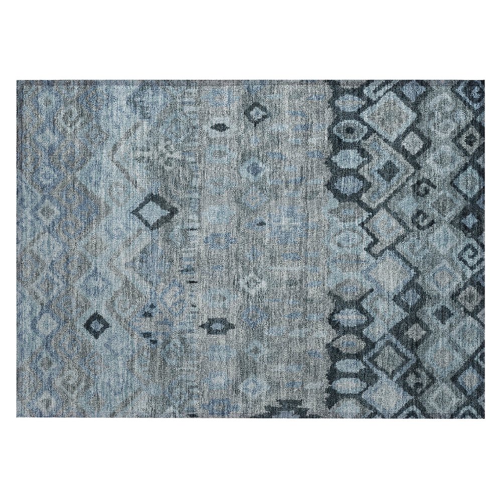 Machine Washable Indoor/Outdoor Chantille ACN2303 Gray 1'8" x 2'6" Rug. Picture 1