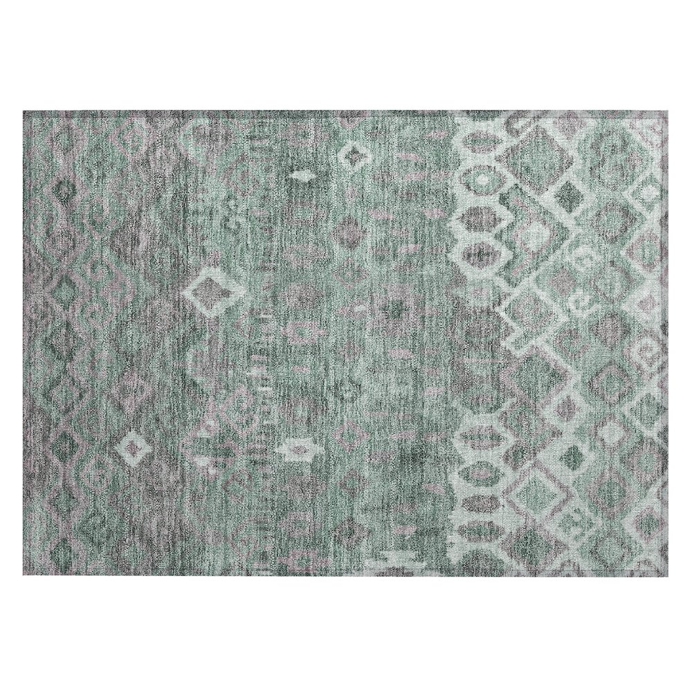 Machine Washable Indoor/Outdoor Chantille ACN2304 Green 1'8" x 2'6" Rug. Picture 1