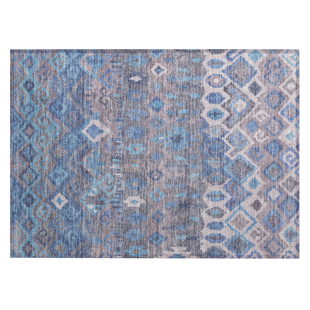 Machine Washable Indoor/Outdoor Chantille ACN2304 Blue 1'8" x 2'6" Rug. Picture 1