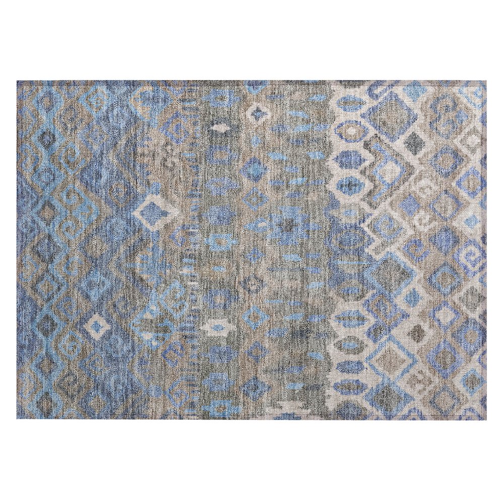 Machine Washable Indoor/Outdoor Chantille ACN2304 Blue 1'8" x 2'6" Rug. Picture 1
