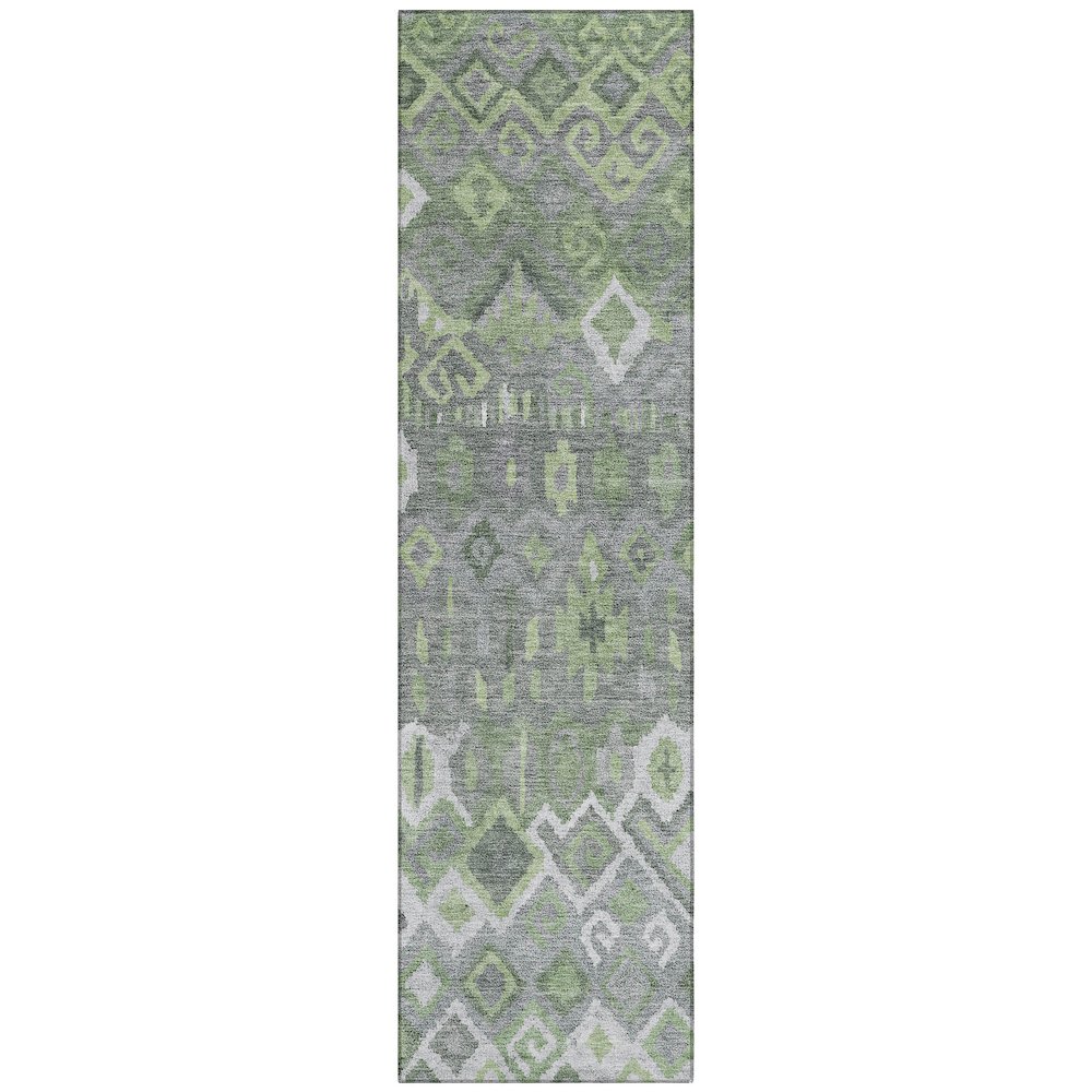 Machine Washable Indoor/Outdoor Chantille ACN2304 Gray 2'3" x 7'6" Runner Rug. Picture 1