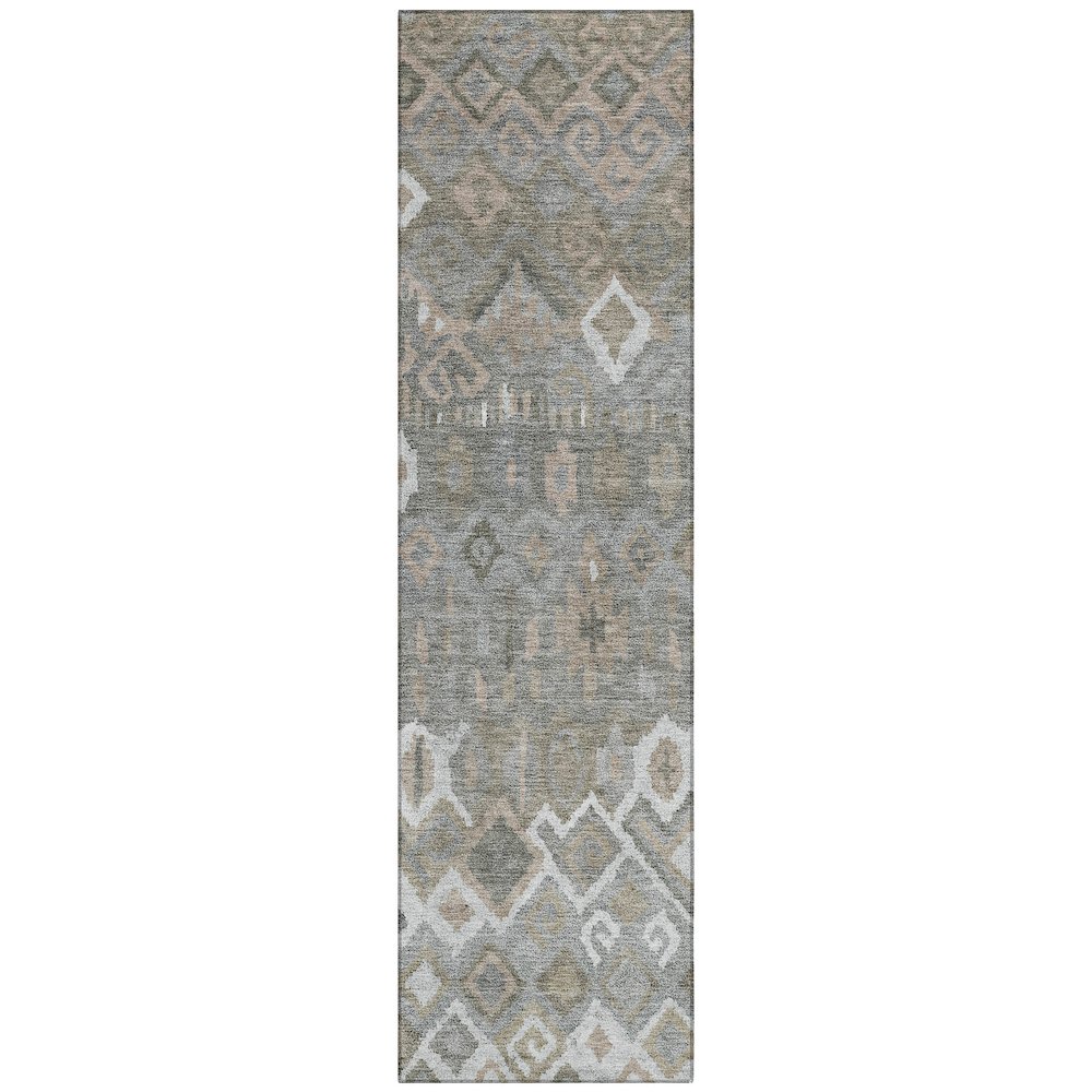 Machine Washable Indoor/Outdoor Chantille ACN2304 Gray 2'3" x 7'6" Runner Rug. Picture 1