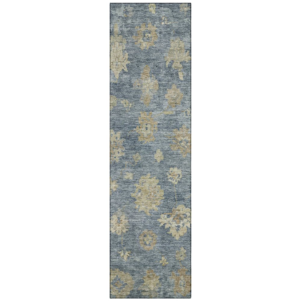 Machine Washable Indoor/Outdoor Chantille ACN2305 Blue 2'3" x 7'6" Runner Rug. Picture 1