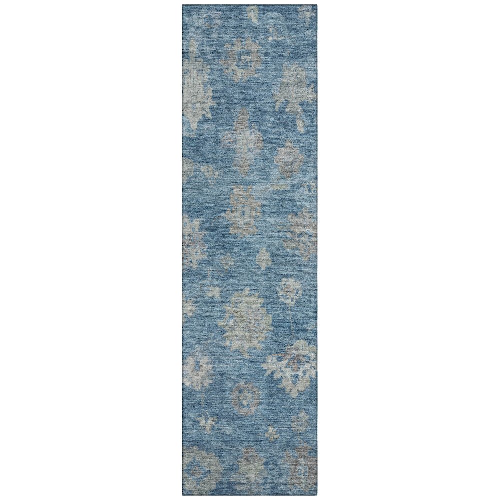 Machine Washable Indoor/Outdoor Chantille ACN2305 Blue 2'3" x 7'6" Runner Rug. Picture 1