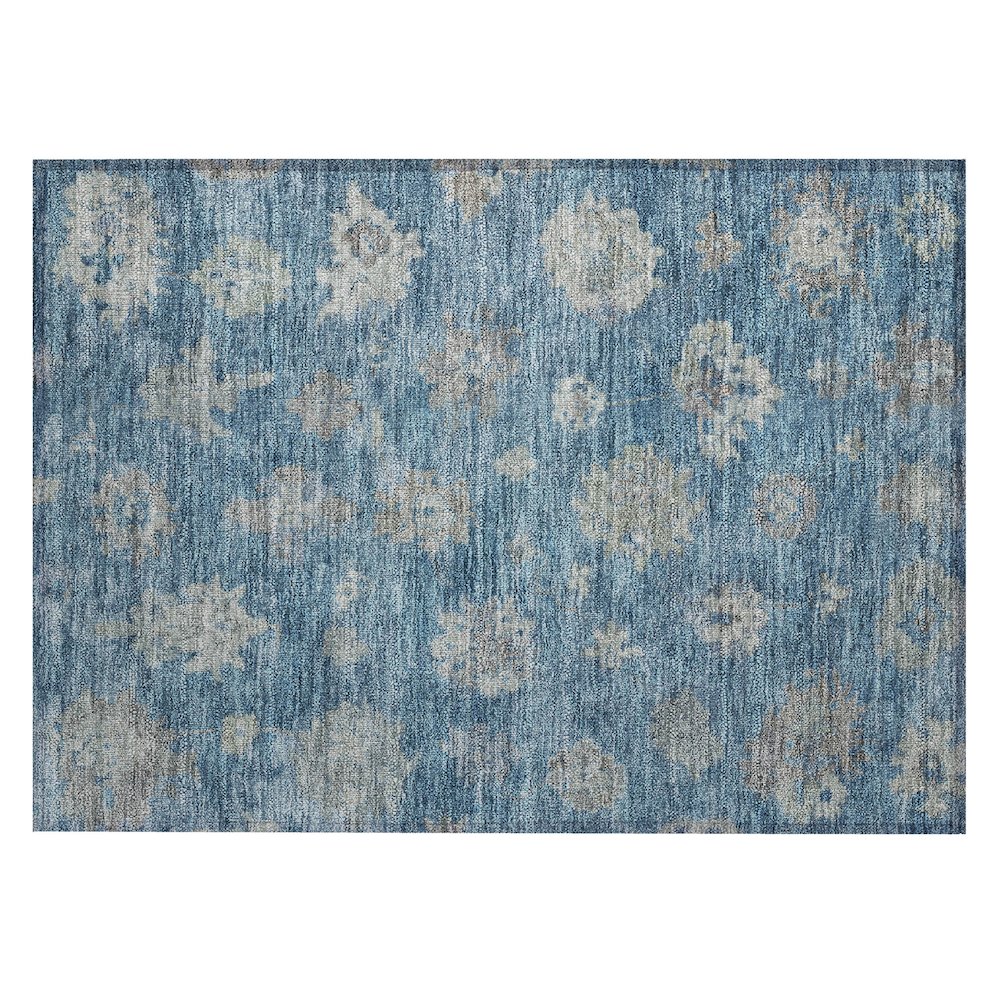 Machine Washable Indoor/Outdoor Chantille ACN2305 Blue 1'8" x 2'6" Rug. Picture 1