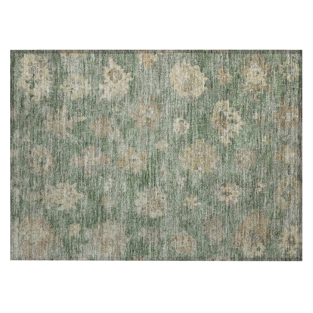 Machine Washable Indoor/Outdoor Chantille ACN2305 Green 1'8" x 2'6" Rug. Picture 1