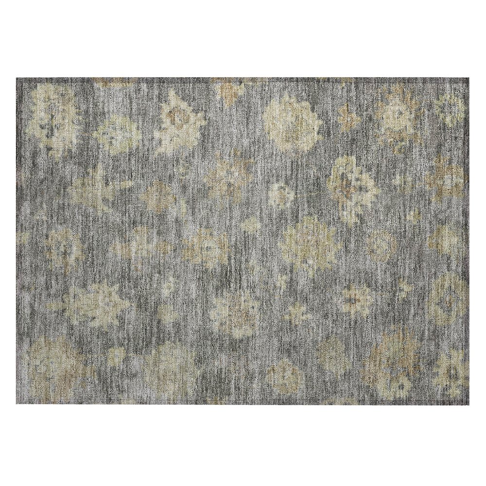 Machine Washable Indoor/Outdoor Chantille ACN2305 Gray 1'8" x 2'6" Rug. Picture 1