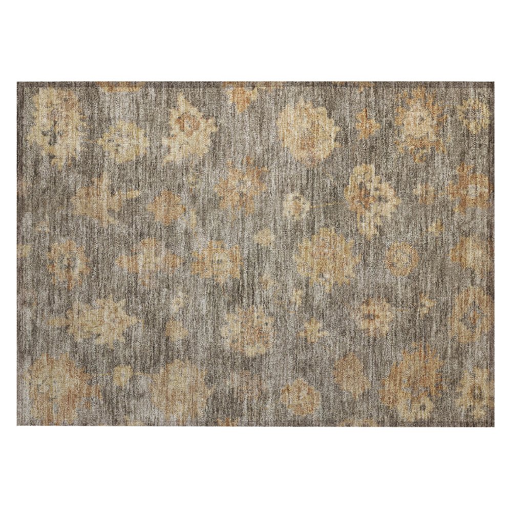 Machine Washable Indoor/Outdoor Chantille ACN2305 Brown 1'8" x 2'6" Rug. Picture 1